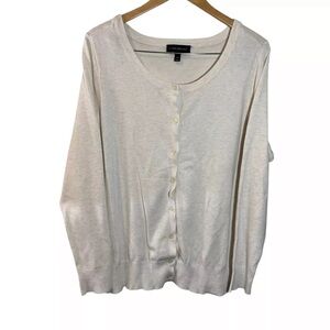 Lane Bryant Button Up Cardigan Sweater Plus 18/20 Oatmeal Off White Long Sleeve